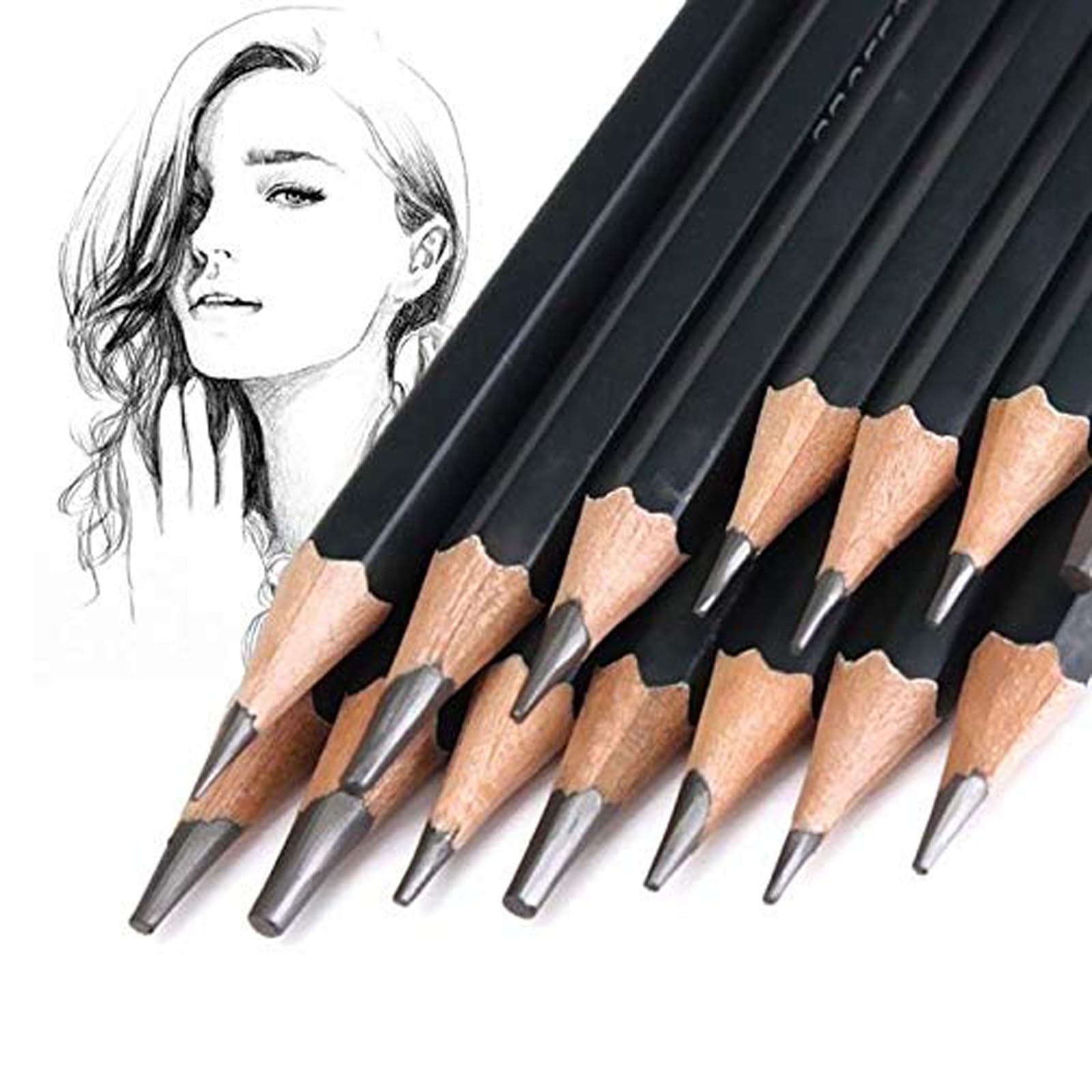 14pcs/set 12B 10B 8B 7B 6B 5B 4B 3B 2B B HB 2H 4H 6H Graphite